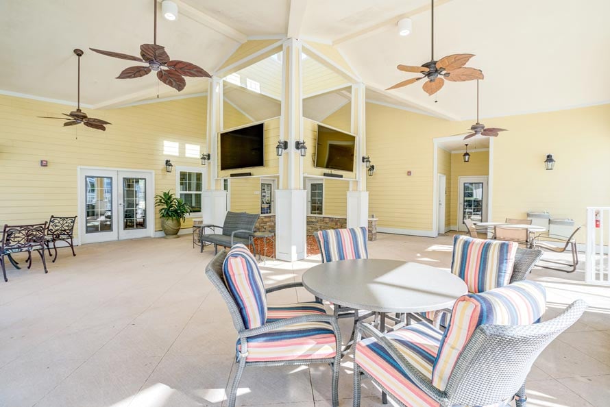 The outdoor patio at Steeplechase