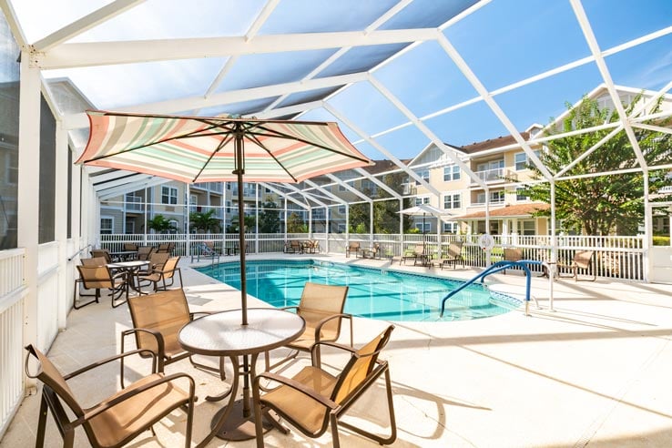 The pool area at Steeplechase