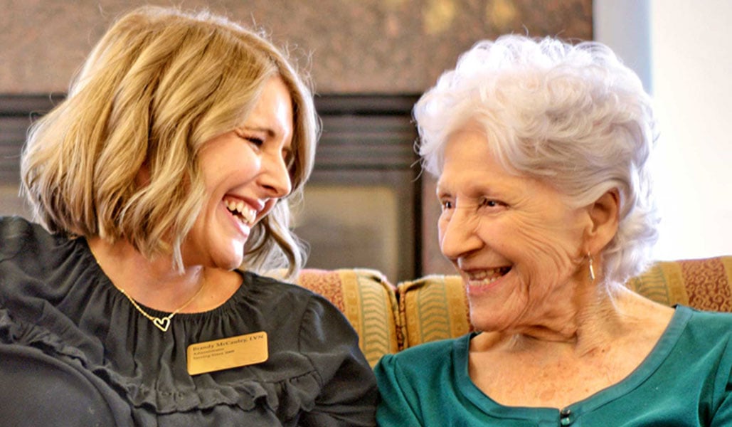 Residents and team members spending time together at Steeplechase