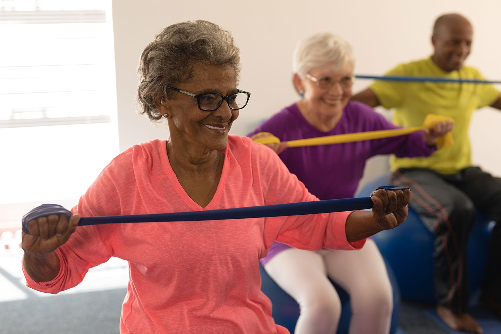 Residents taking part in an exercise class at Steeplechase